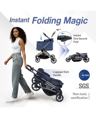  Maxi Deep Carriage with Puncture-Free Rubber Wheels, Lightweight and Collapsible Pet Stroller