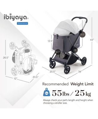  Maxi Deep Carriage with Puncture Free Rubber Wheels, Lightweight and Collapsible Pet Stroller