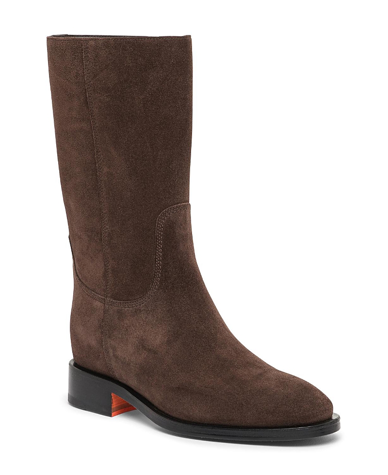 Santoni Women's Fleeces Suede Boot In Brown