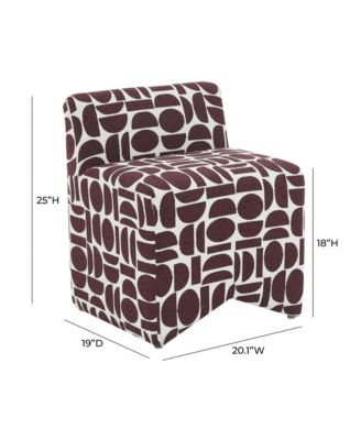  Pippa Geometric Jacquard Weave Stool in Merlot