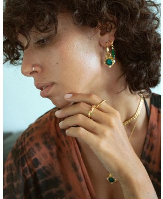 Esther Pearl Drop Hoop Earrings