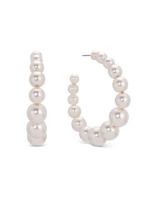 Bubble Graduated Medium Hoop Earrings