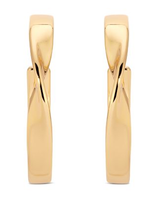 Twist Square Medium Hoop Earrings