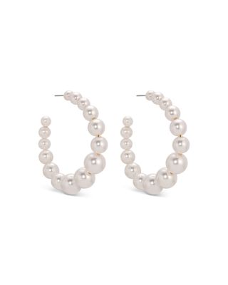Bubble Graduated Medium Hoop Earrings