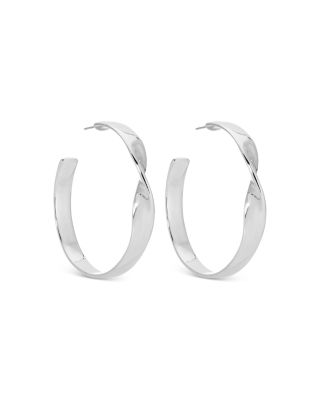 Twist Square Medium Hoop Earrings