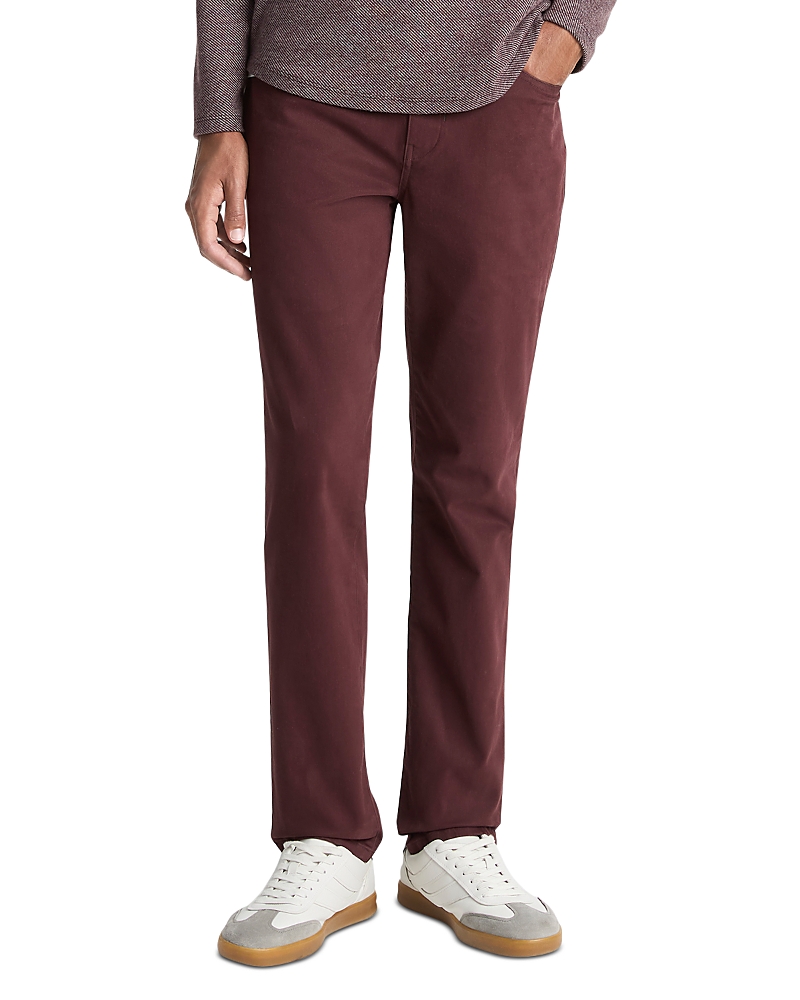 Vince Dylan Slim Fit Peached Stretch Cotton Pants In Burgundy