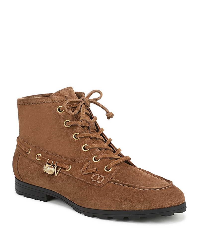 Veronica Beard Phaedra Suede Charm Ankle Boots In Brown