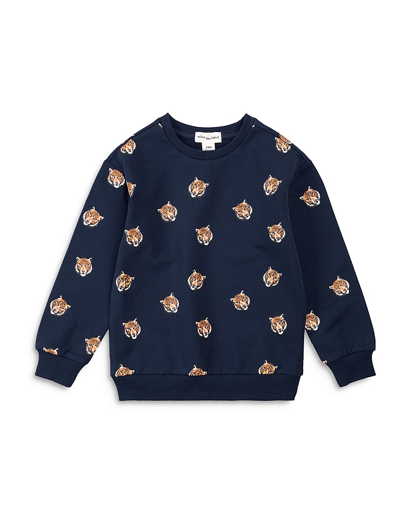 Miles The Label Boys' Go Tigers Print Sweatshirt - Little Kid In Blue