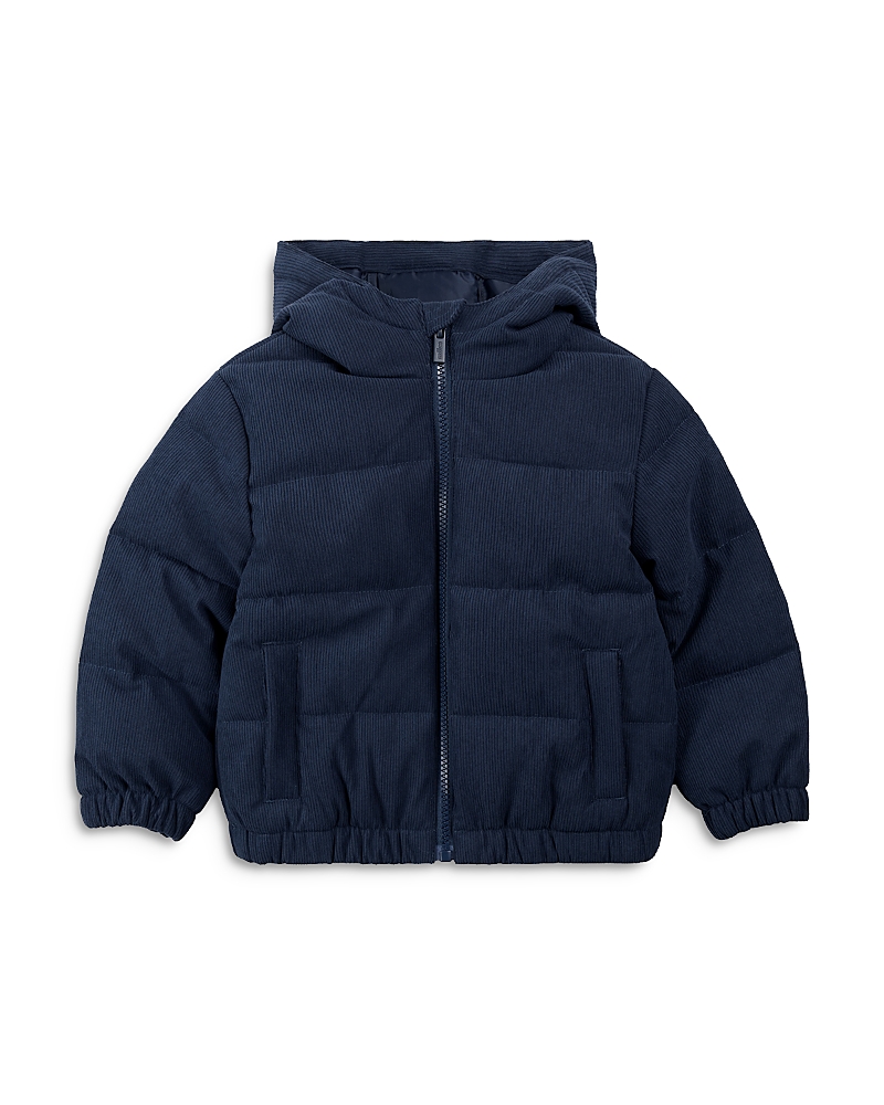 Miles The Label Boys' Hooded Light Weight Packable Corduroy Jacket - Little Kid In Blue