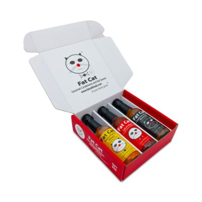 Funny Cat Pun 3 Bottle Hot Sauce Gift Box
