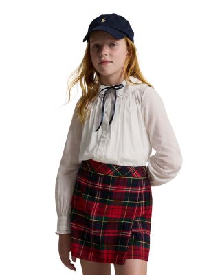 Girls' Ruffled Cotton Voile Top - Big Kid