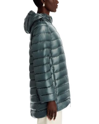 Quilted Hooded A Line Coat