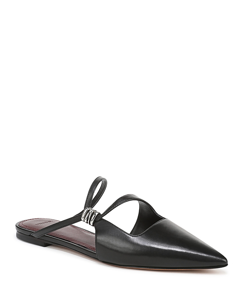 Vince Gilia Pointed Toe Flat In Black