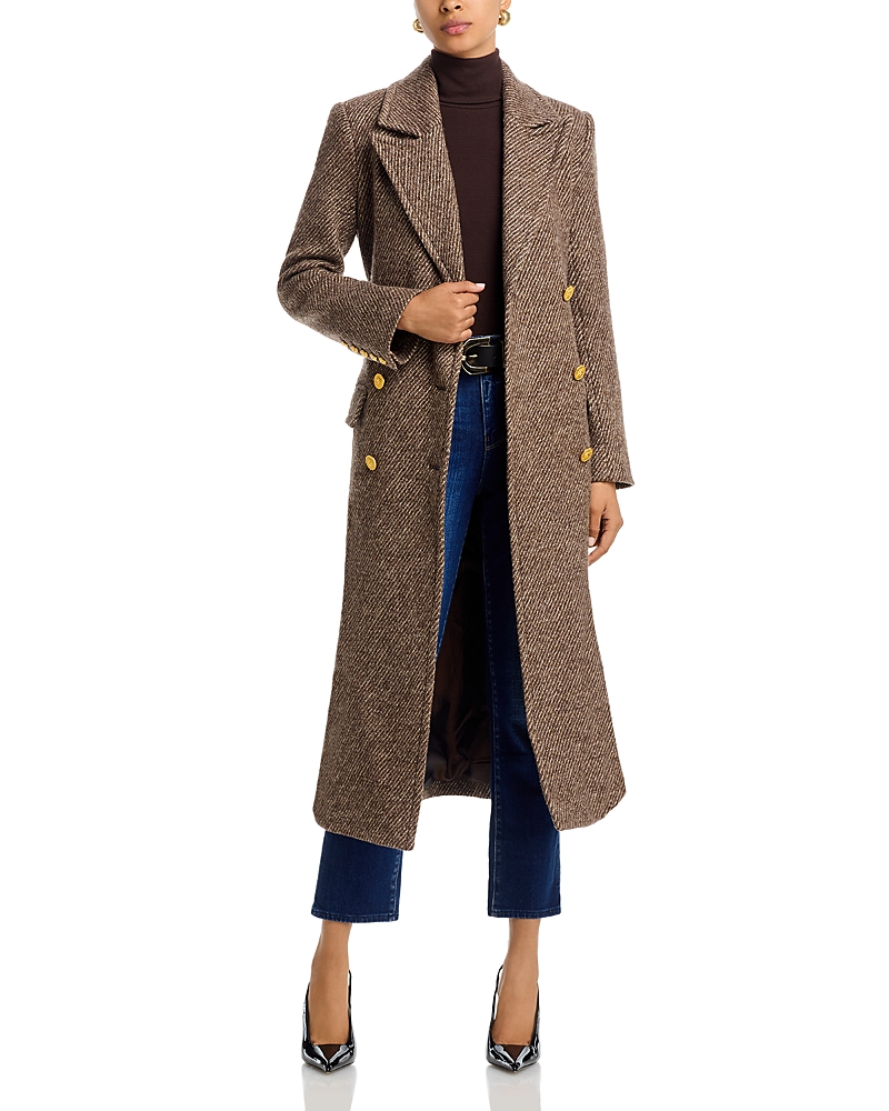 L Agence L'agence Kolina Belted Coat In Brown
