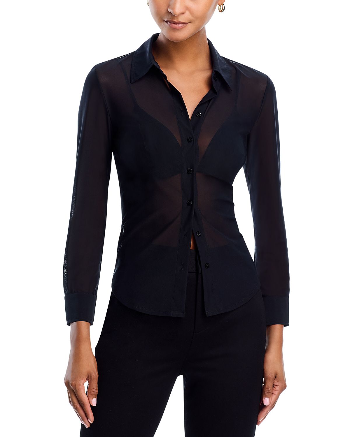 L'Agence Indiana Fitted Mesh Blouse