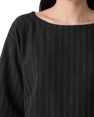 Bateau Neck Three-Quarter Length Top