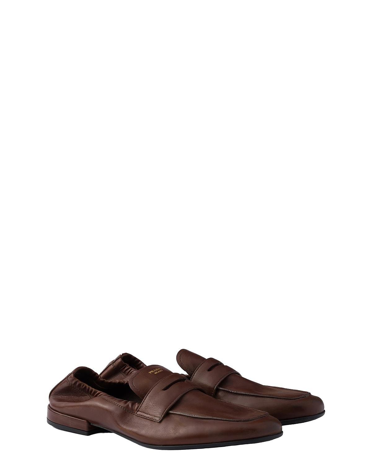 Prada Women's Shuffle Antiqued Leather Loafers