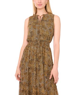 Tie Neck Tiered Dress