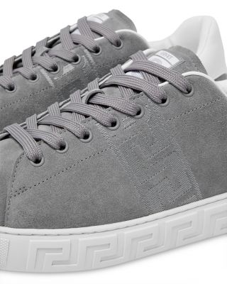 Men's Embroidered La Greca Suede Sneakers