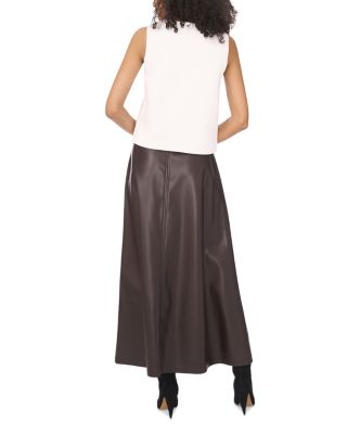 Sleeveless Button Up Crewneck Top