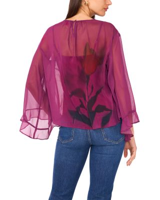 Crewneck Flutter Sleeve Top