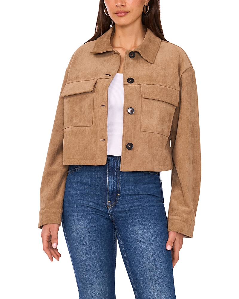 Vince Camuto Faux Suede Jacket In Brown