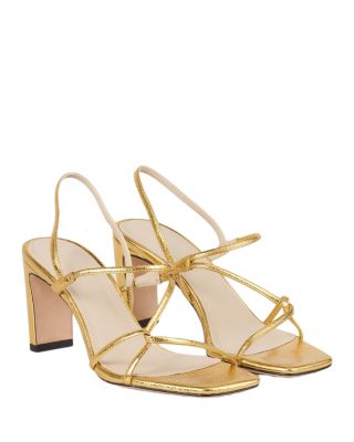 Women&#39;s Faye Metallic Square Toe Strappy Slingback Sandals