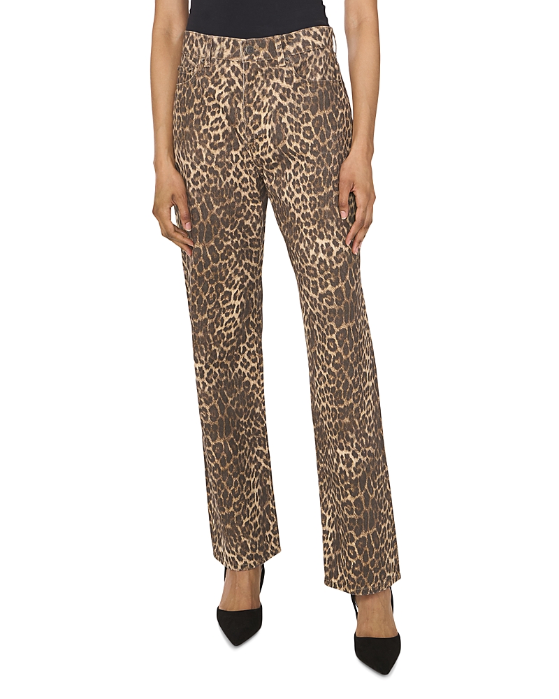 Vince Camuto Mid Rise Printed Jeans In Khaki Haze In Multi