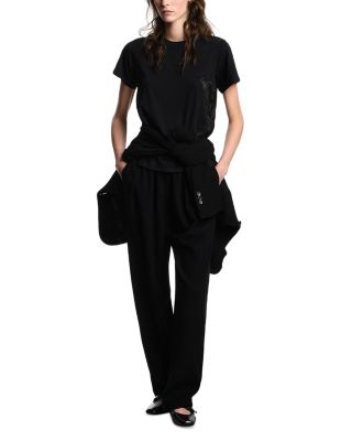 Rhinestone Tulle Inset Tee