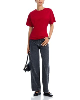 Getty High Rise Twist Seam Jeans in Dark Charcoal