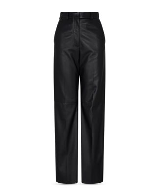 Leather Flare Leg Pants