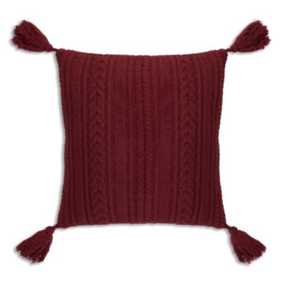 CozyChic Cable Pillow with Tassels, 20&amp;quot;