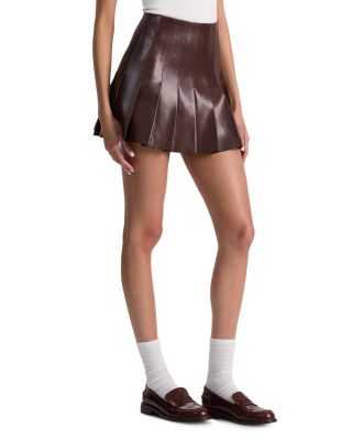 Carter Faux Leather Pleated Mini Skirt
