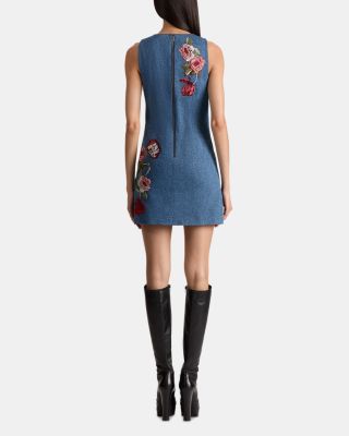 Cade Floral Embroidered Sleeveless Shift Dress