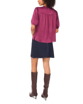 Front Tied Short Sleeve Blouse