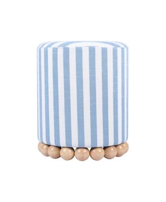 Dex Striped Linen Ottoman