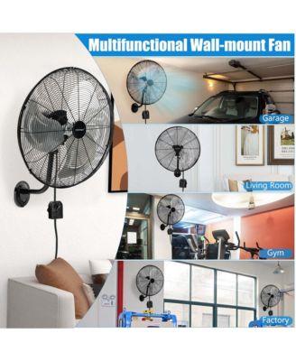 21" Wall Mount Meta Industrial Fan with 3 Speed Oscillating