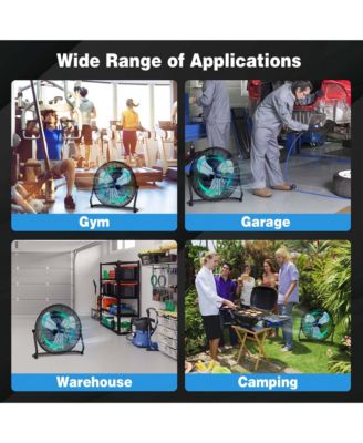 20" High Velocity Portable Pivoting Floor Fan with 3 Powerful Speeds