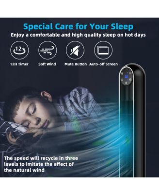 42'' Smart Display Panel 12H Timer Tower Fan with Remote