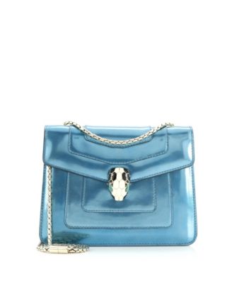  Small Serpenti Forever Square Shoulder Bag Metallic Leather