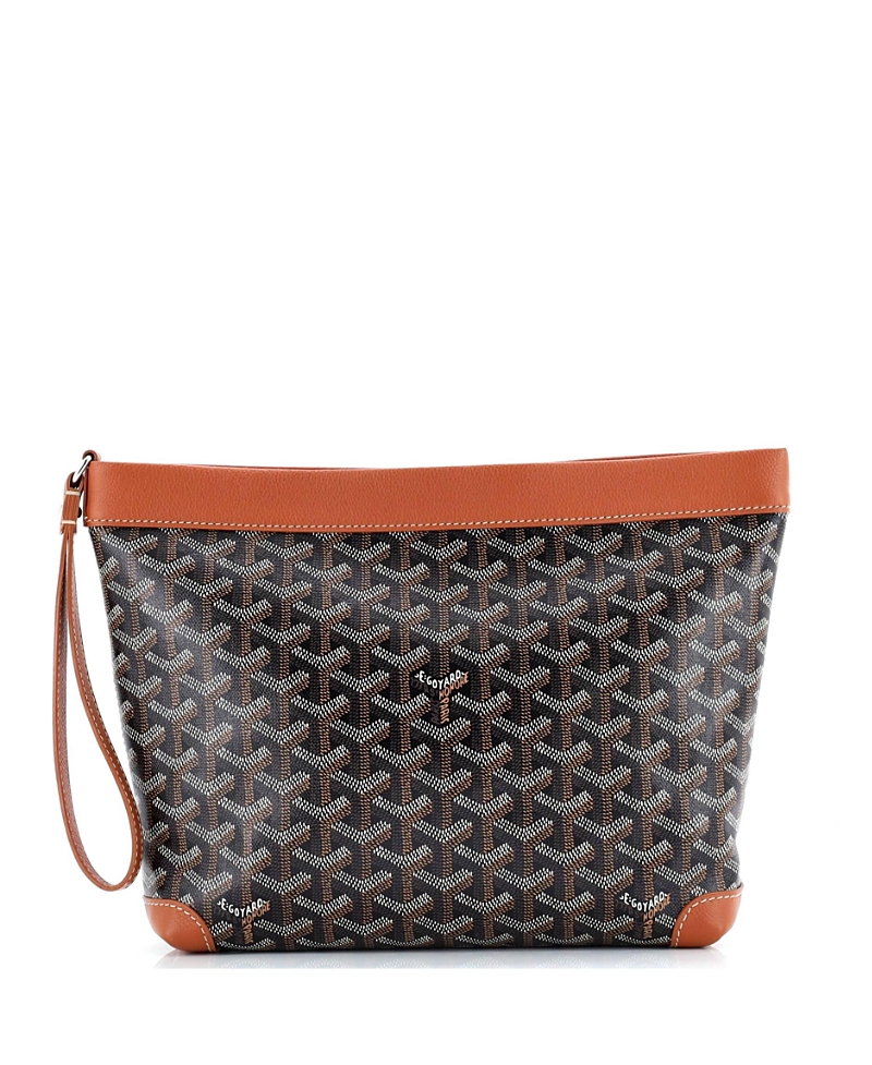 Pre-owned Pre-owned Goyard Goyard Goyardine Conti Pouch Coated Canvas In Brown