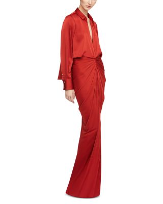 Katrine Jersey Satin Gown