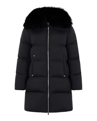 Belle Dune Shearling Trim Down Coat