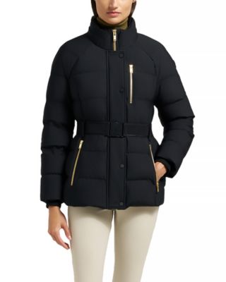 Gold Cambria Shearling Trim Down Jacket
