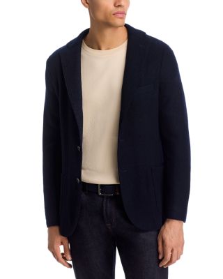 Boiled Wool Slim Fit Sport Coat with Removable Full Zip Hoodie
