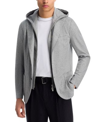 Flannel Slim Fit Sport Coat with Removable Full Zip Hoodie