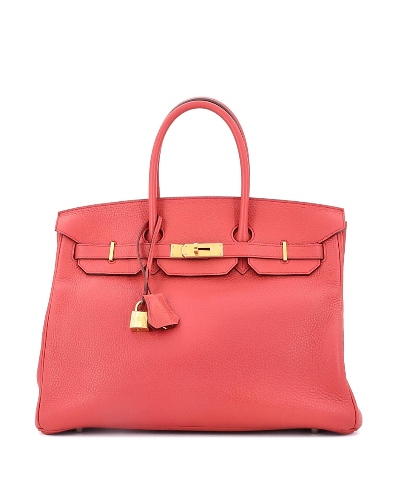 Pre-owned Pre-owned Hermes Hermes Birkin 35 Handbag Pink Clemence With Gold Hardware