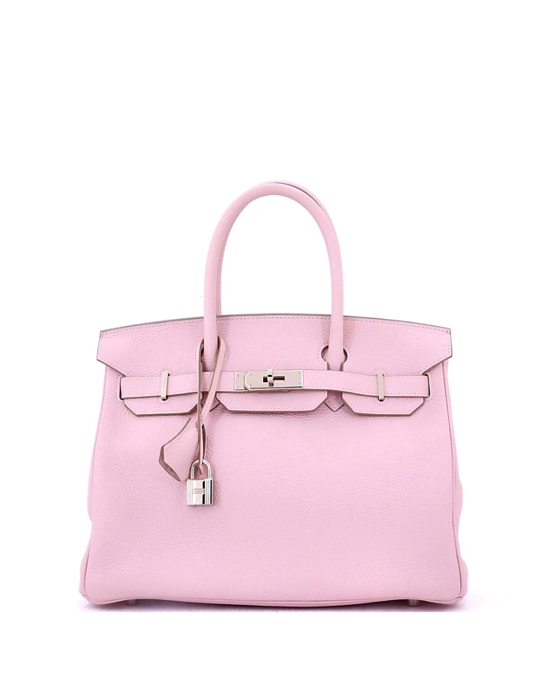 Pre-owned Pre-owned Hermes Hermes Birkin 30 Handbag Pink Clemence With Palladium Hardware In Purple