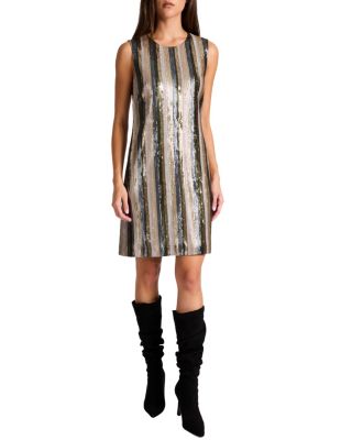 Aretha Sleeveless Sequin Shift Dress