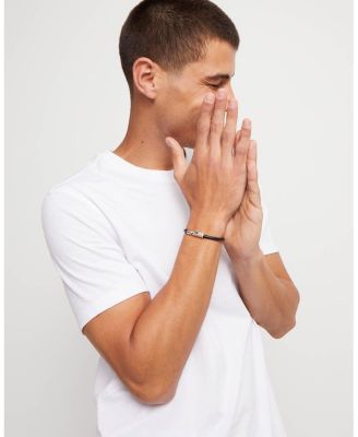  Black Leather Clasp Bracelet